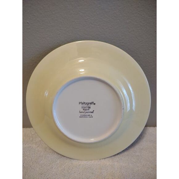 Pfaltzgraff Napoli 9" stoneware yellow salad plate pnly leaf rim floral - Picture 2 of 4